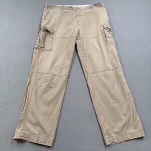 Chinos Cargo Pants Men's 42x36 Tan Khaki Cotton Straight Leg Relaxed Fit Utility
